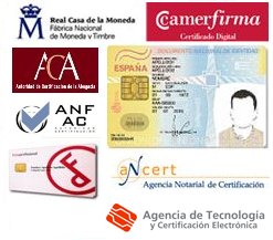 Imagen con logos de diversas Autoridades de Certificación